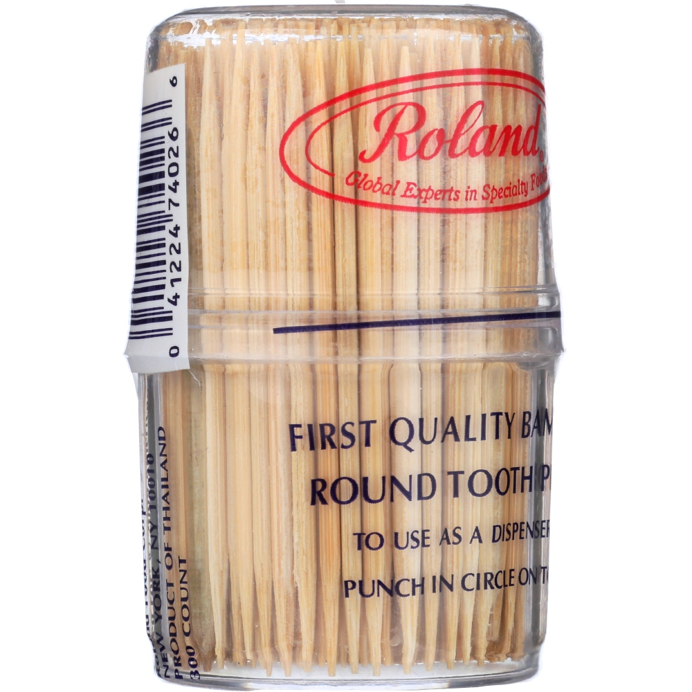 Roland Bamboo Toothpicks - Round - 12개 묶음상품 - 300 Count