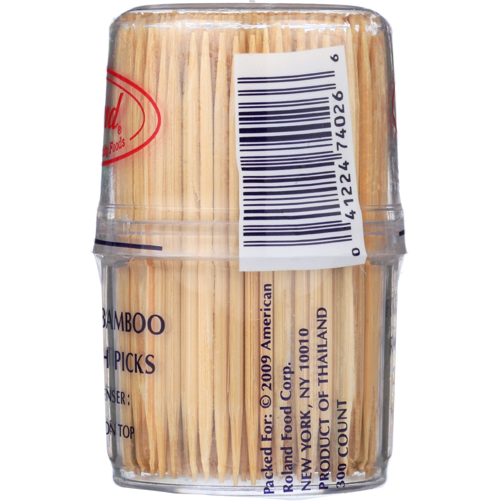 Roland Bamboo Toothpicks - Round - 12개 묶음상품 - 300 Count