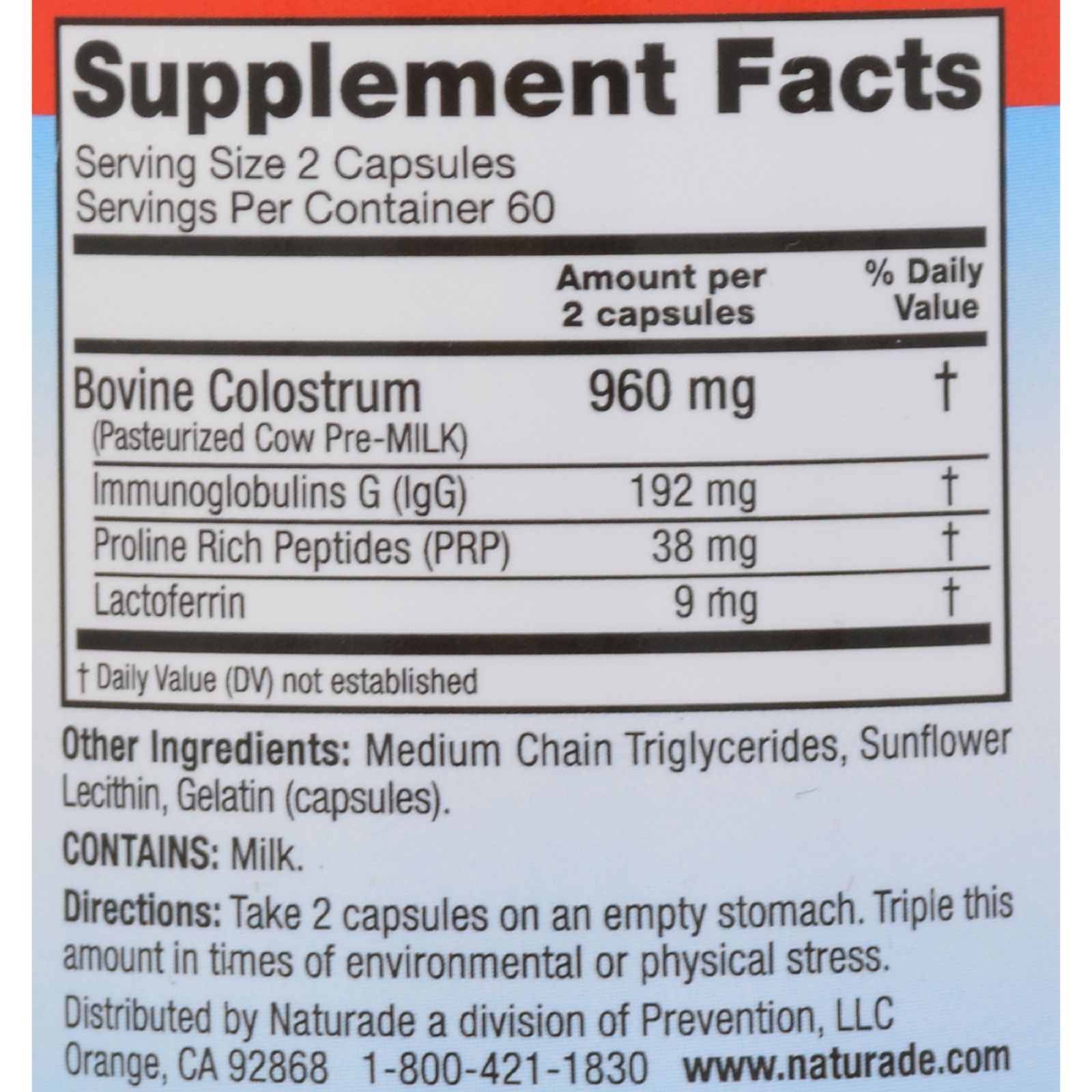 Symbiotics Colostrum Plus - 480 mg - 120 Capsules