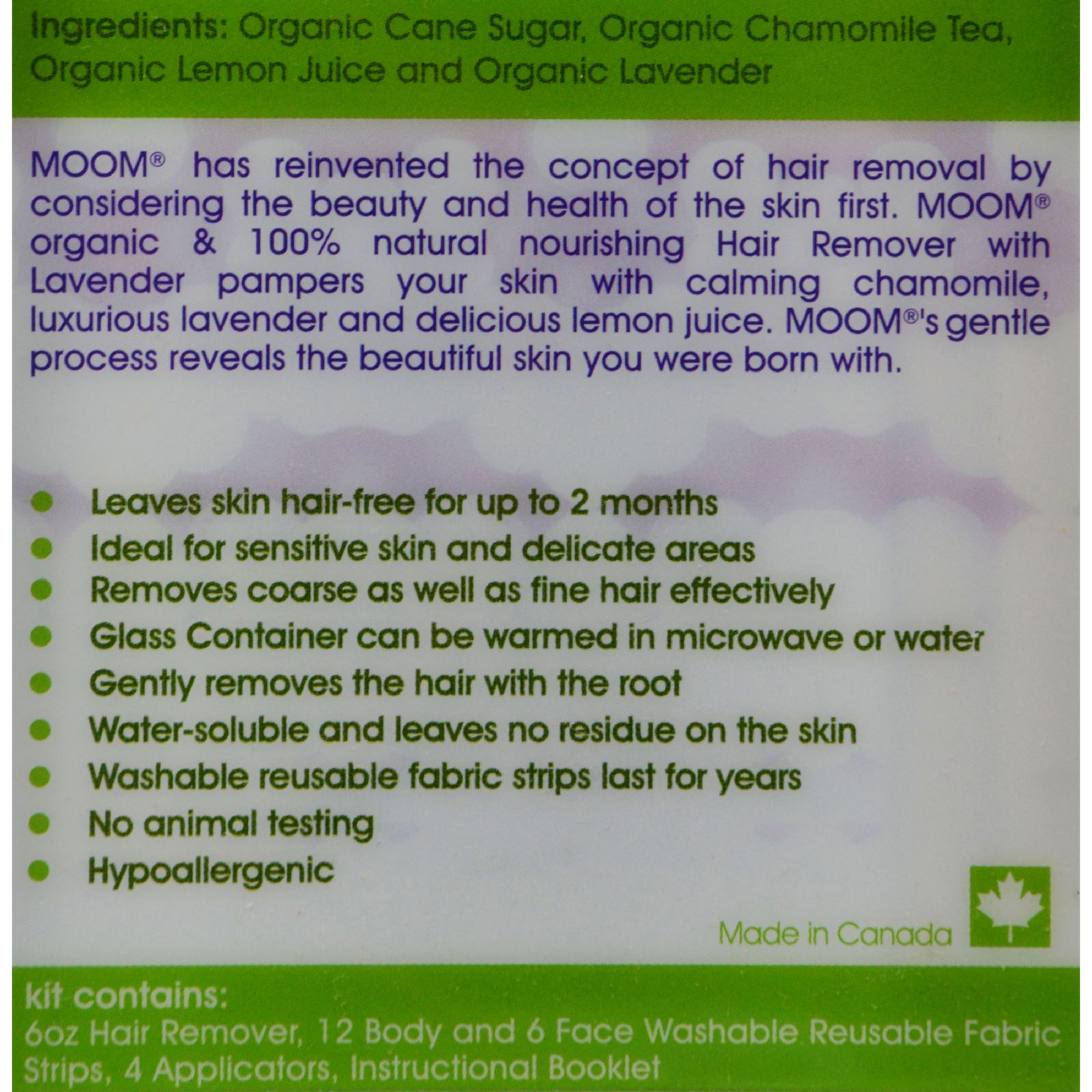 Moom Organic Hair Removal Kit With Lavender SPA Formula - 1 Kit